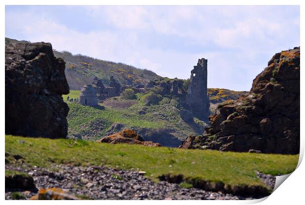 Dunure Castle, South Ayrshire, Scotland Print by Allan Durward Photography