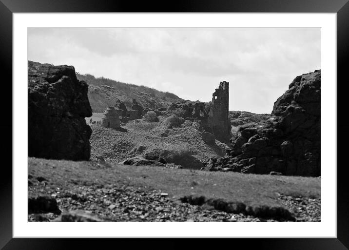 Dunure Castle ruin Ayrshire, Scotland Framed Mounted Print by Allan Durward Photography