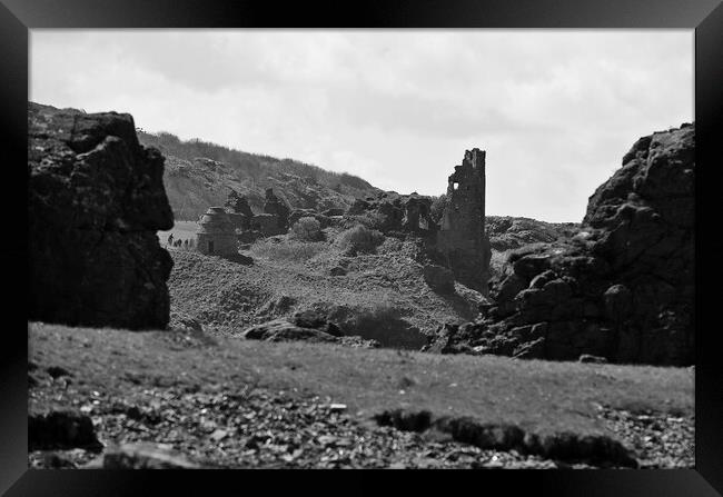 Dunure Castle ruin Ayrshire, Scotland Framed Print by Allan Durward Photography