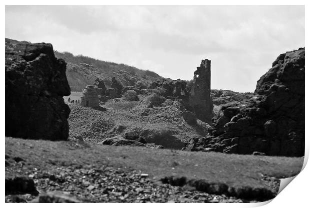Dunure Castle ruin Ayrshire, Scotland Print by Allan Durward Photography