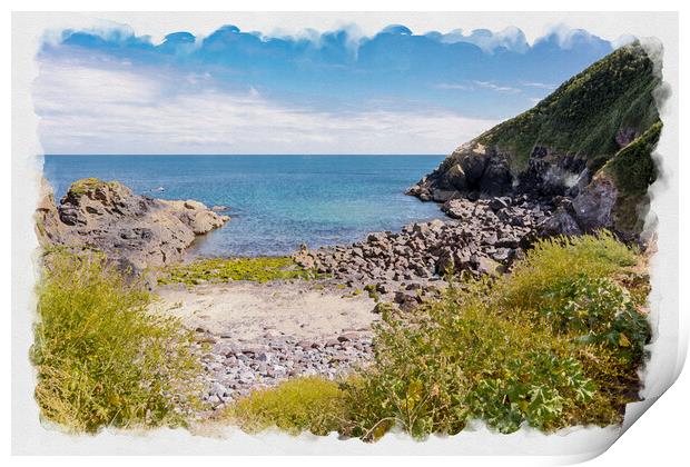 Little Cove, Cadgwith, Cornwall, UK. Print by Malcolm McHugh