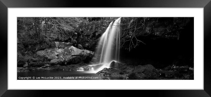 Majestic Waterfall in the Scottish Highlands Framed Mounted Print by Les McLuckie