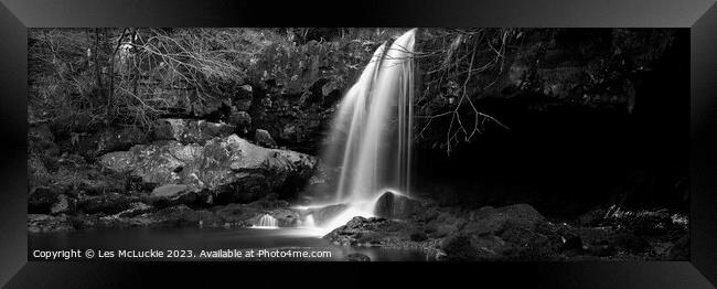 Majestic Waterfall in the Scottish Highlands Framed Print by Les McLuckie