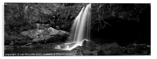 Majestic Waterfall in the Scottish Highlands Acrylic by Les McLuckie