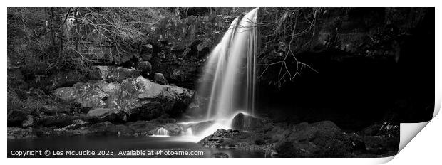Majestic Waterfall in the Scottish Highlands Print by Les McLuckie