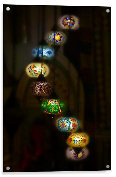 Moroccan Lanterns Acrylic by Alison Chambers