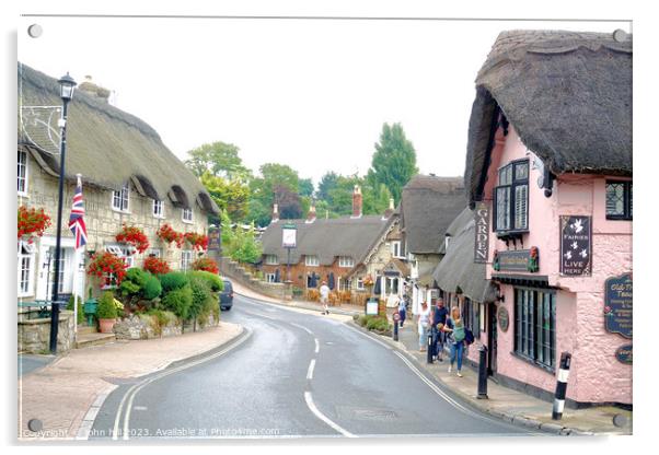 Enchanting Charm of Shanklin's Thatched Village Acrylic by john hill