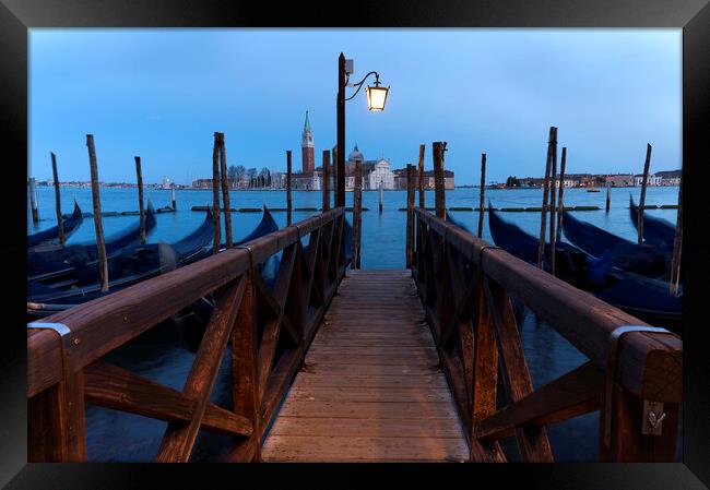 Gondola's Venice Framed Print by Tony Bishop