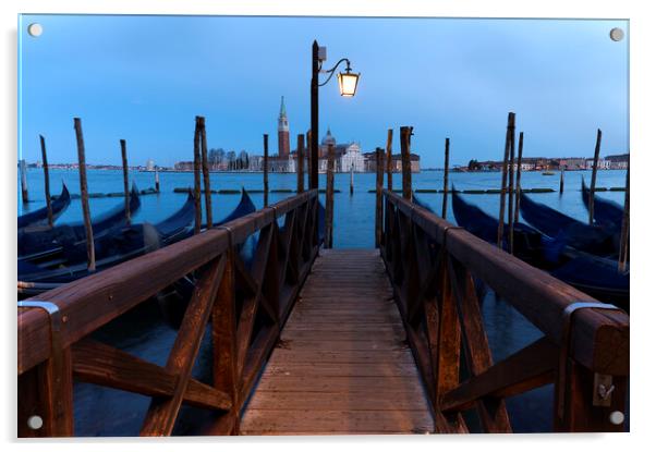 Gondola's Venice Acrylic by Tony Bishop