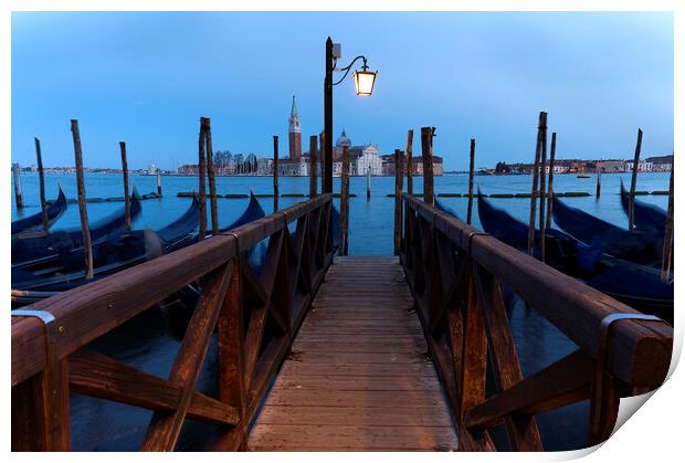Gondola's Venice Print by Tony Bishop