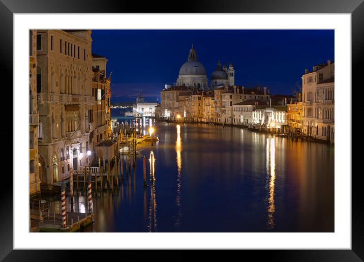 Night time from the Accademia Bridge Framed Mounted Print by Tony Bishop