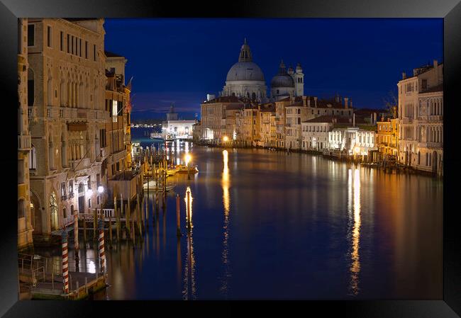 Night time from the Accademia Bridge Framed Print by Tony Bishop