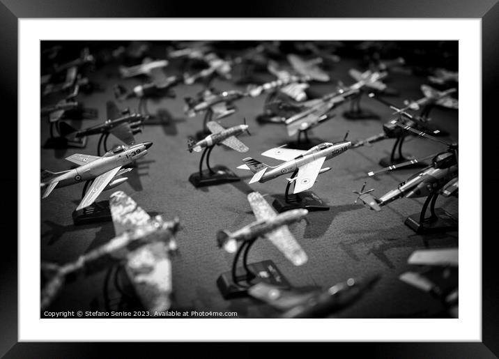 Airplane Collection - Black and White Framed Mounted Print by Stefano Senise