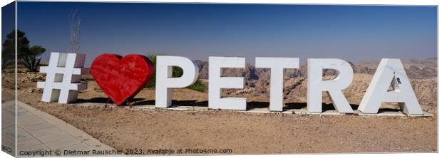 I love Petra Sign in Jordan Canvas Print by Dietmar Rauscher