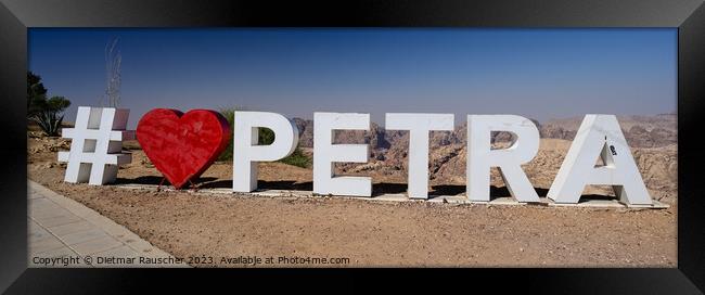 I love Petra Sign in Jordan Framed Print by Dietmar Rauscher