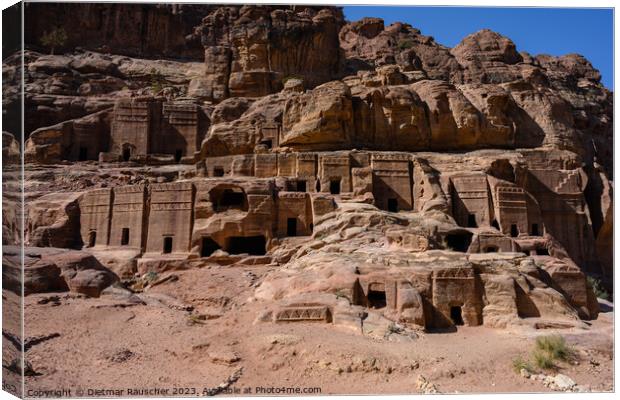 Petra Street of Facades Nabataean Tombs Canvas Print by Dietmar Rauscher