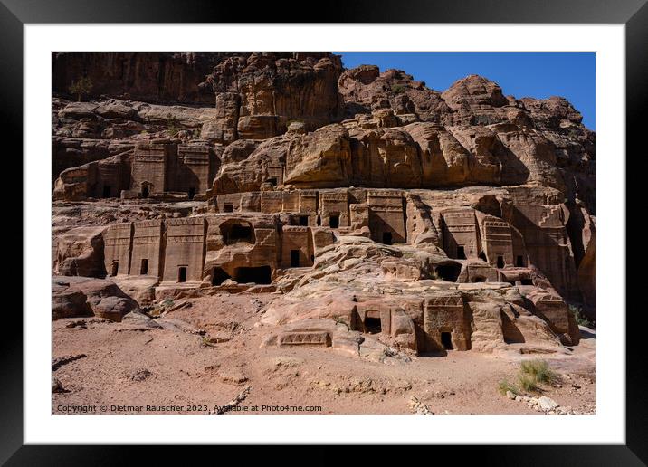 Petra Street of Facades Nabataean Tombs Framed Mounted Print by Dietmar Rauscher