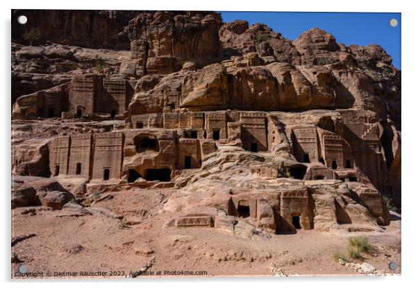 Petra Street of Facades Nabataean Tombs Acrylic by Dietmar Rauscher