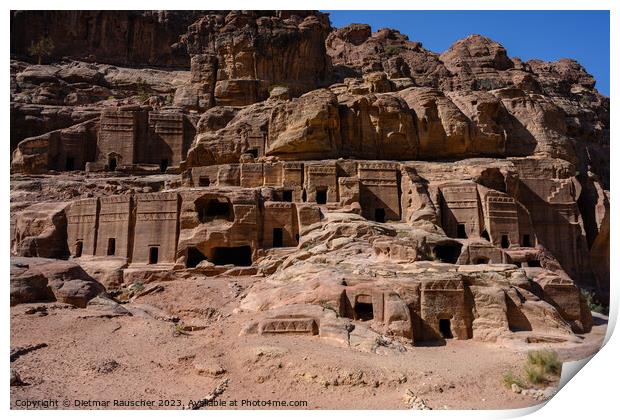 Petra Street of Facades Nabataean Tombs Print by Dietmar Rauscher