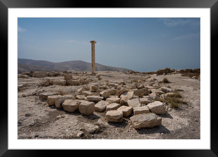 Machaerus Castle Ruins in Jordan Framed Mounted Print by Dietmar Rauscher