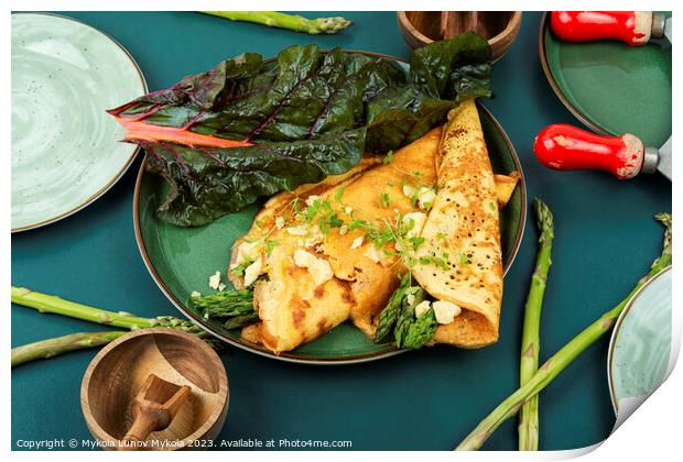 Egg omelet with asparagus Print by Mykola Lunov Mykola
