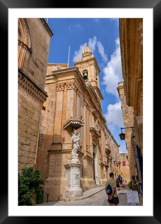 Carmelite Church in Mdina, Malta Framed Mounted Print by Artur Bogacki