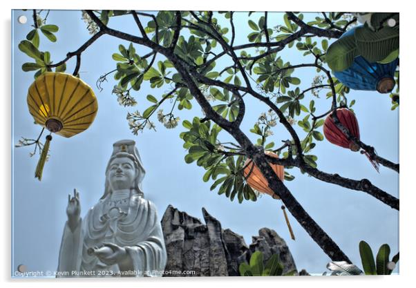 Ho Chi Minh City ( Saigon ) Vietnam. Buddhist Temple. Acrylic by Kevin Plunkett