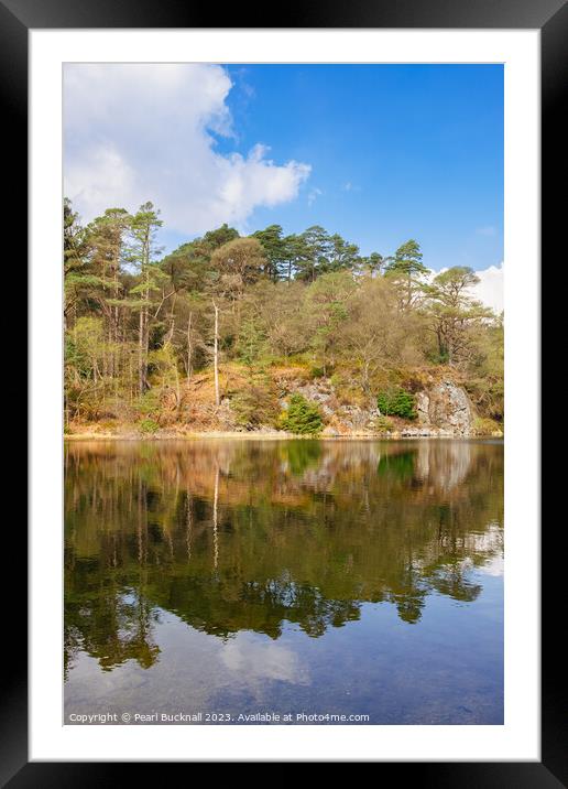Reflections in Llyn y Parc Lake Snowdonia  Framed Mounted Print by Pearl Bucknall