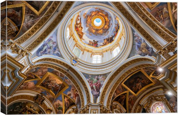 St Paul Cathedral Interior in Mdina, Malta Canvas Print by Artur Bogacki