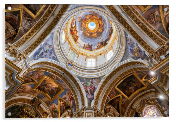 St Paul Cathedral Interior in Mdina, Malta Acrylic by Artur Bogacki