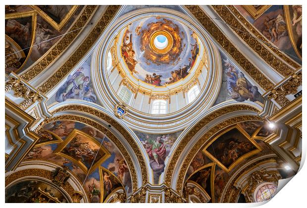 St Paul Cathedral Interior in Mdina, Malta Print by Artur Bogacki