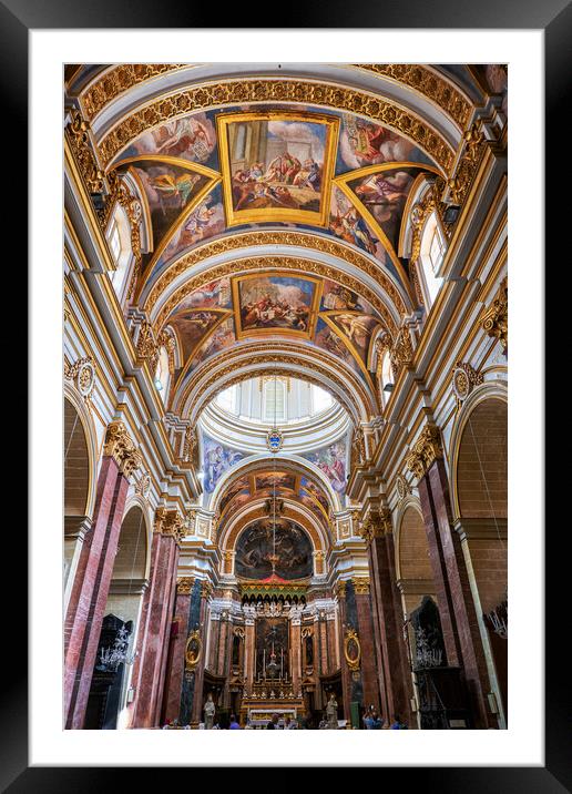 Cathedral of Saint Paul Interior in Mdina, Malta Framed Mounted Print by Artur Bogacki