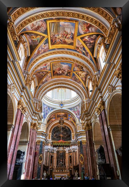 Cathedral of Saint Paul Interior in Mdina, Malta Framed Print by Artur Bogacki