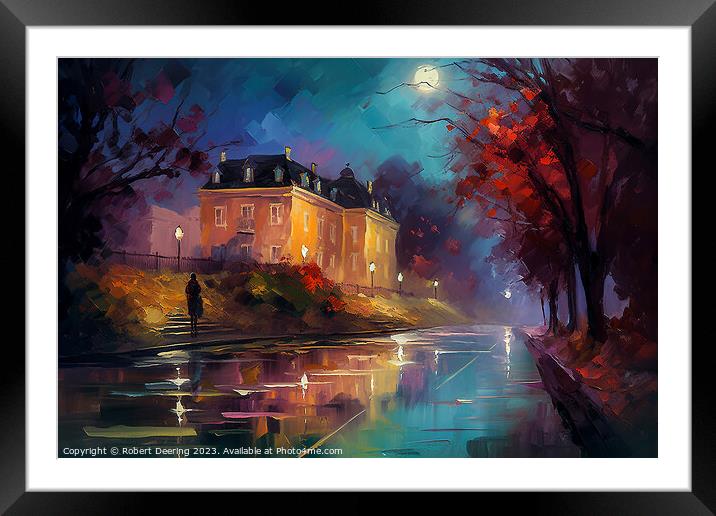 Alone Under The Moon Framed Mounted Print by Robert Deering