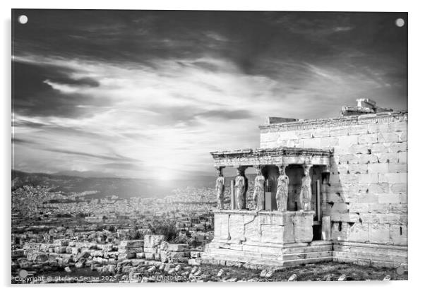 The Caryatids of Acropolis Acrylic by Stefano Senise