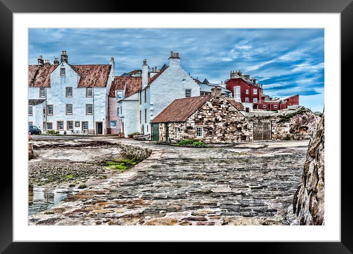Pittenweem Harbour Houses Framed Mounted Print by Valerie Paterson