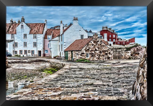 Pittenweem Harbour Houses Framed Print by Valerie Paterson