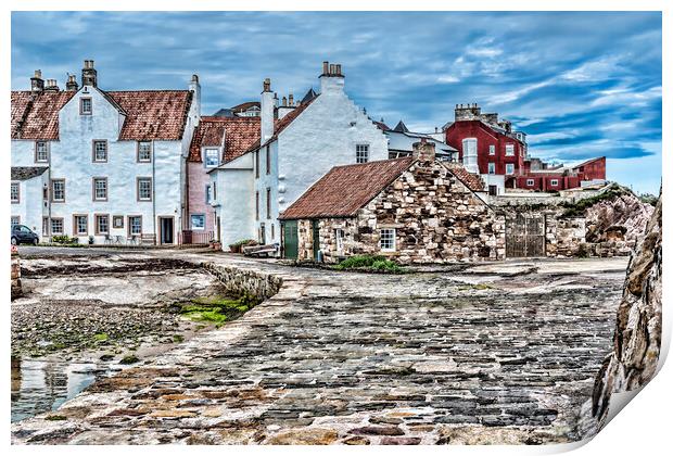 Pittenweem Harbour Houses Print by Valerie Paterson