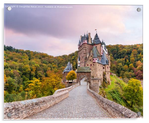Autumnal Fairytale Burg Eltz Acrylic by Daugirdas Racys