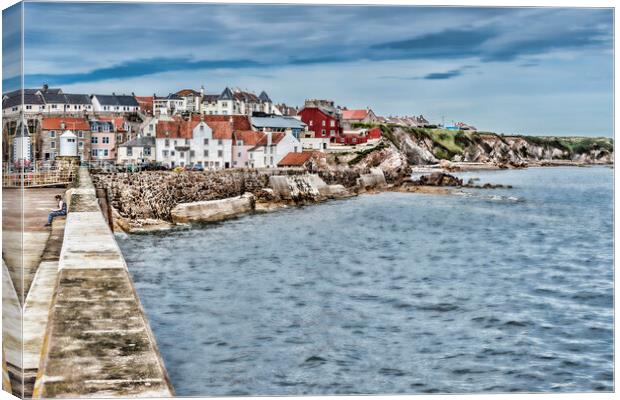 Pittenweem on the Sea Canvas Print by Valerie Paterson