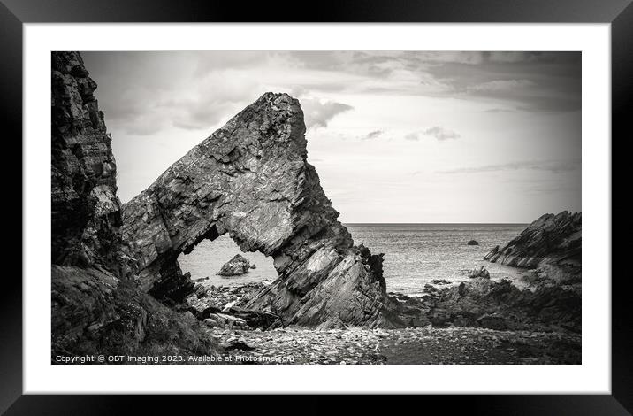 Needle Eye Rock Arch Tarlair MacDuff Aberdeenshire Framed Mounted Print by OBT imaging