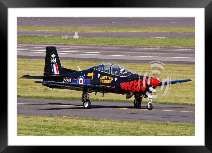 RAF Tucano, Lest We Forget Framed Mounted Print by Allan Durward Photography