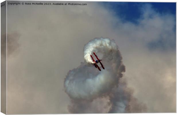 BiPlane Barrel Roll Canvas Print by Ross McNeillie