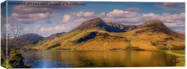 Majestic Mountain Reflection at Buttermere Canvas Print by phil pace