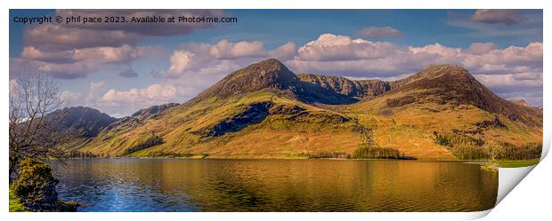 Majestic Mountain Reflection at Buttermere Print by phil pace