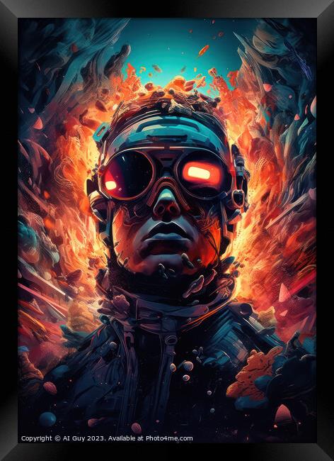 Fiery Gamer Portrait Framed Print by Craig Doogan Digital Art
