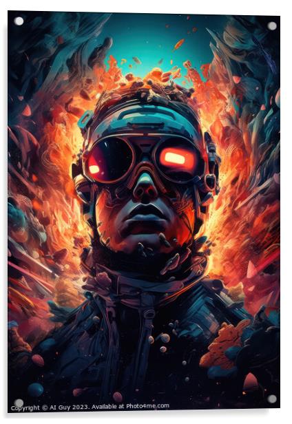 Fiery Gamer Portrait Acrylic by Craig Doogan Digital Art