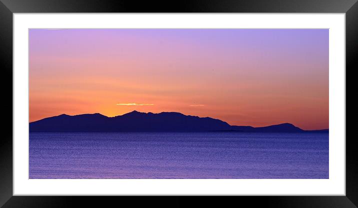 Arran`s mountains in the last light of the day Framed Mounted Print by Allan Durward Photography