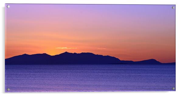 Arran`s mountains in the last light of the day Acrylic by Allan Durward Photography