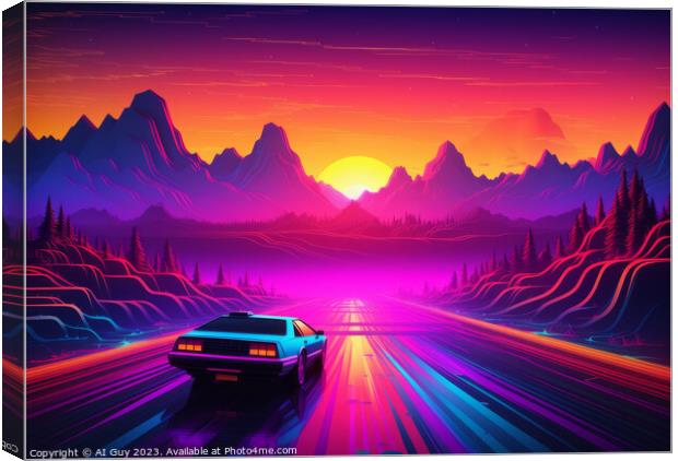 Outrun Cruiser Canvas Print by Craig Doogan Digital Art